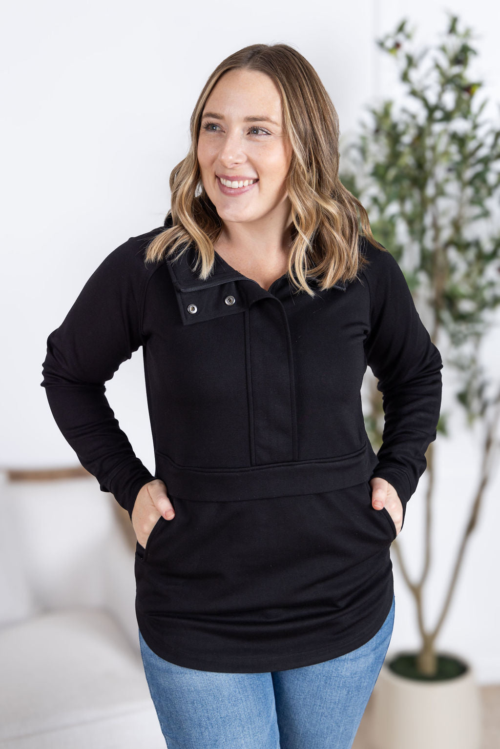 Mia Scuba Halfzip - Black